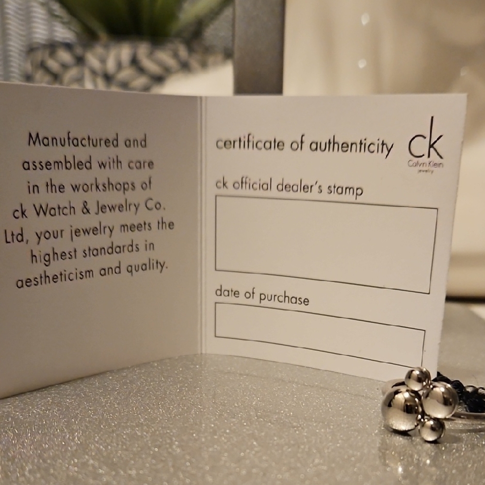 NIB Calvin Klein Stainless Steel Ring w/COA - Size 8 - Picture 7 of 14